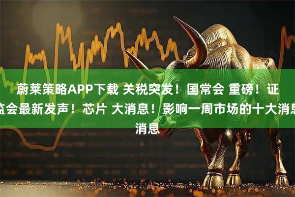 蔚莱策略APP下载 关税突发！国常会 重磅！证监会最新发声！芯片 大消息！影响一周市场的十大消息