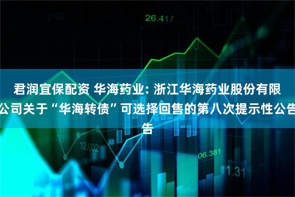 君润宜保配资 华海药业: 浙江华海药业股份有限公司关于“华海转债”可选择回售的第八次提示性公告