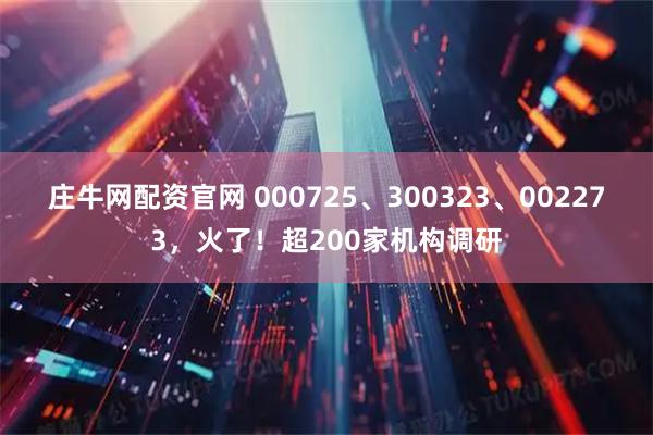 庄牛网配资官网 000725、300323、002273，火了！超200家机构调研